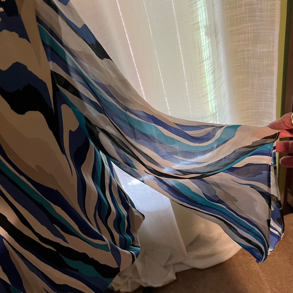 Alfani Multicolor Wave Pattern Blouse - Picture 5 of 6
